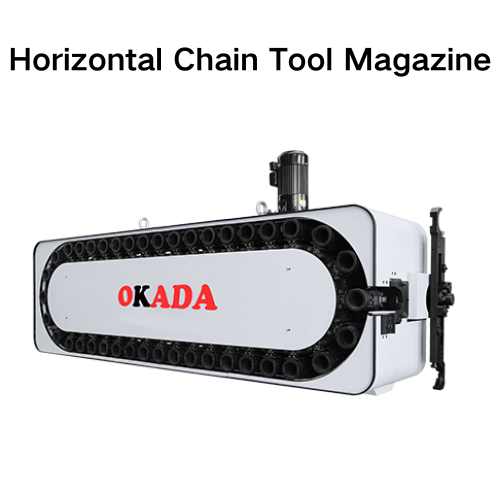 Horizontal chain tool magazine