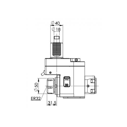 VDI40-1809-ER32 Radial Offset Driven Tool Holder(center outlet)